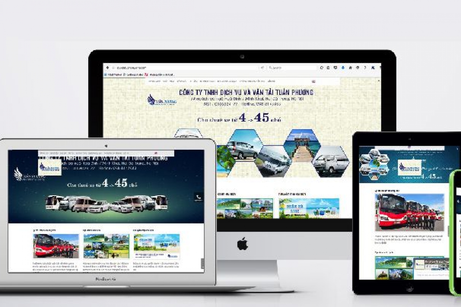 Thiết kế website công ty cho thuê xe du lịch tuấn phương