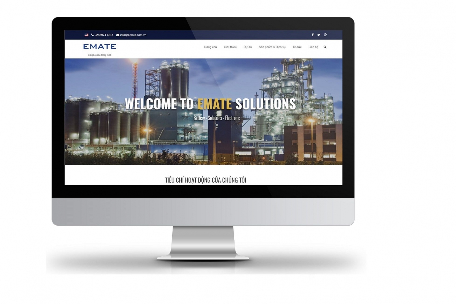 Thiết kế website giới thiệu công ty thiết bị điện Emate