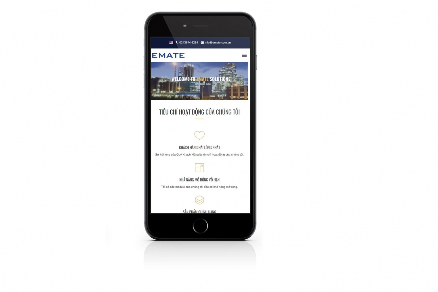 Thiết kế website giới thiệu công ty thiết bị điện Emate
