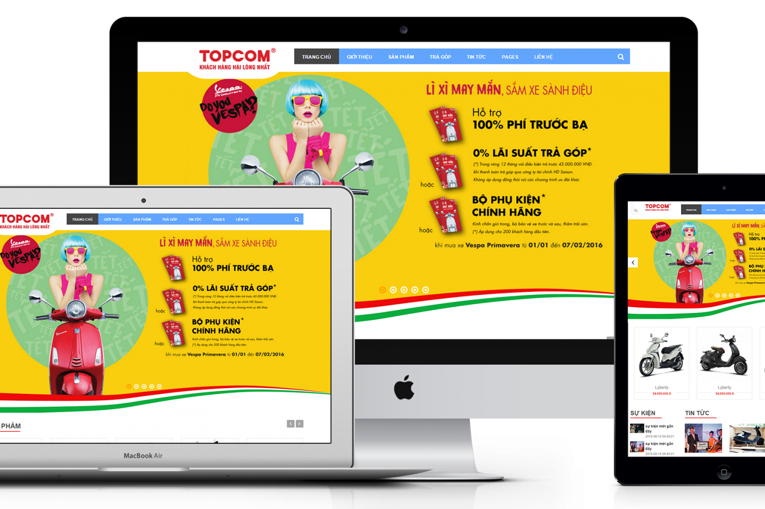 thiết kế website bán hàng showroom TOPCOM