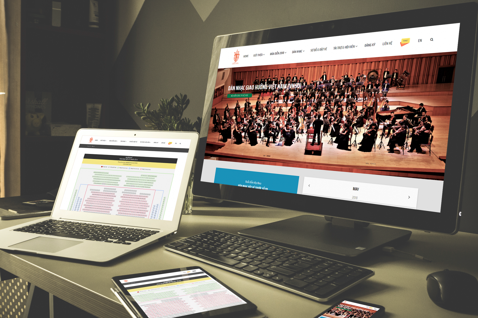 Thiết kế website bán vé trực tuyến giàn nhạc giao hưởng việt nam